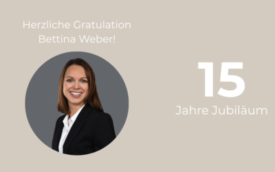 15-jähriges Dienstjubiläum Bettina Weber